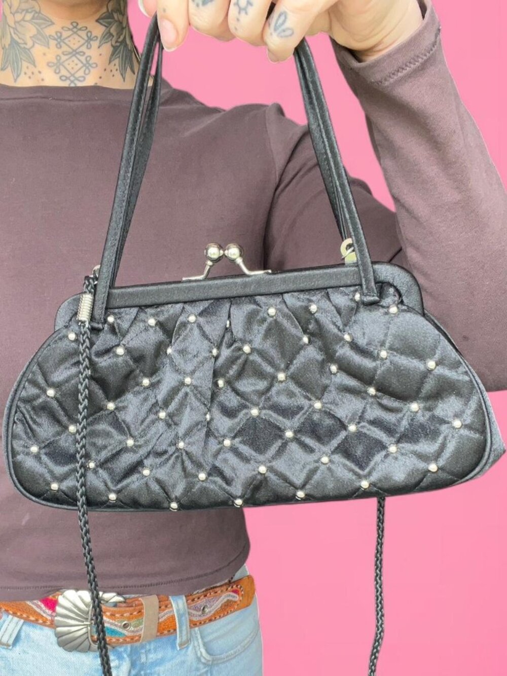 Vintage 90s Y2K evening kiss lock bag